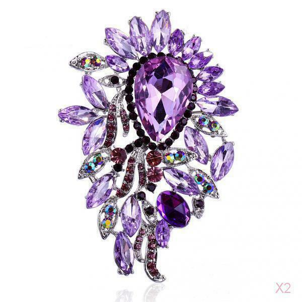 Sparkly Big Waterdrop Fully-Jewelled Rhinestone Brooch Pin Wedding Jewelry