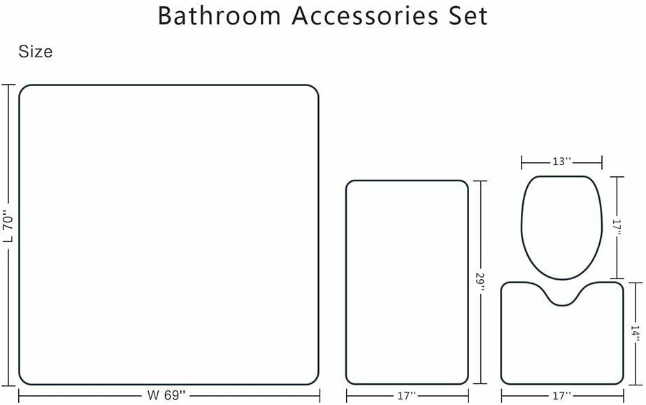 Camo Hunting Shower Curtain 69x70 Inch Bath Mat Contour Mat and Toilet Lid Cover