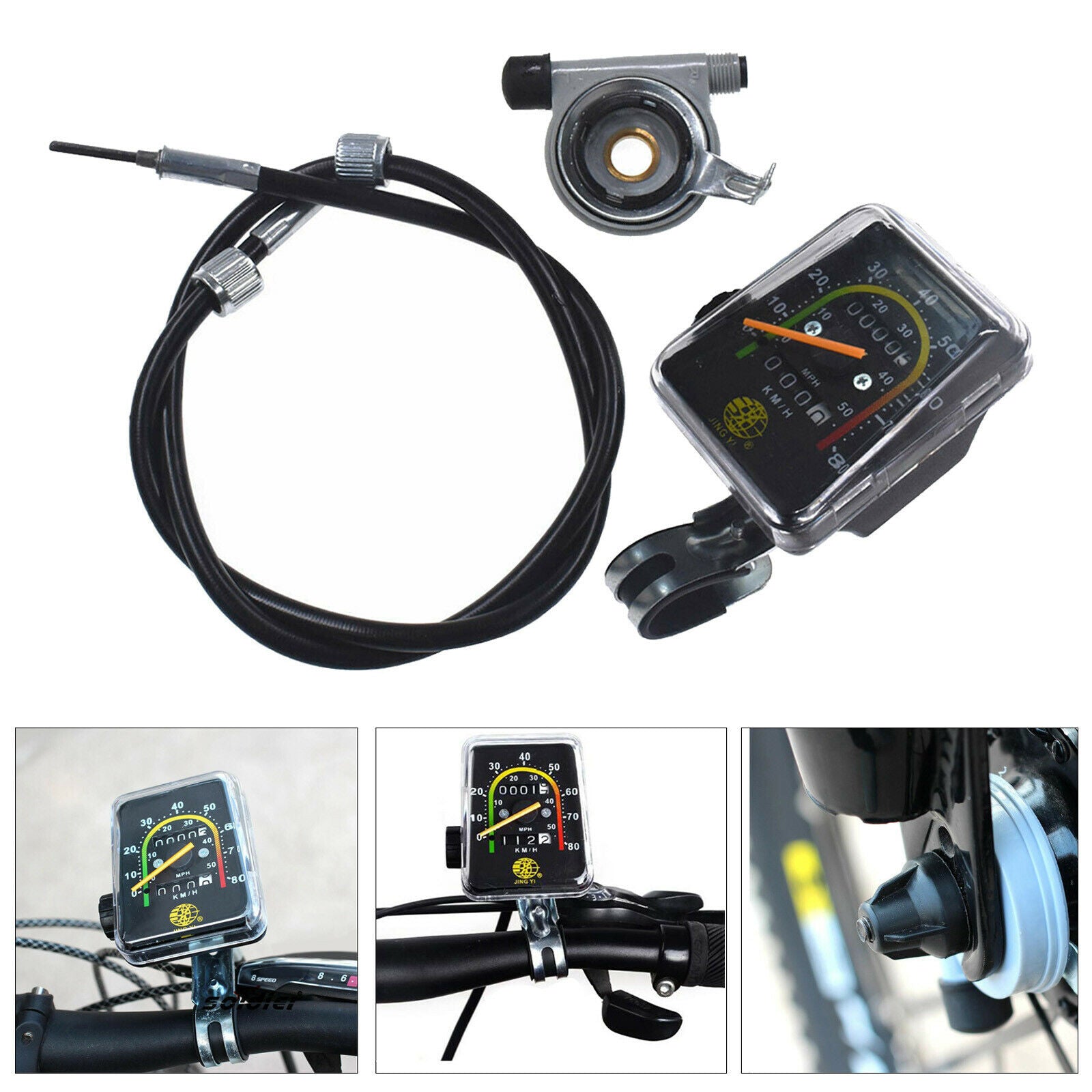 Bike Speedometer Mechanical Bicycle Computer Odometer Cyclocomputer