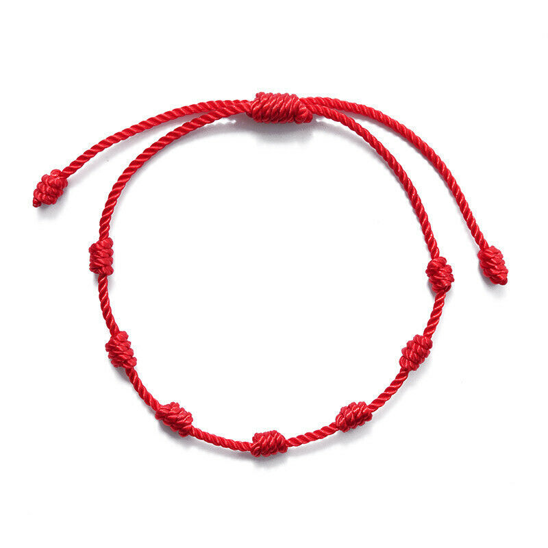 1PC Lucky Red String bracelet Kabbalah Amulet 7 Knots Protection Rope Gifts  KX