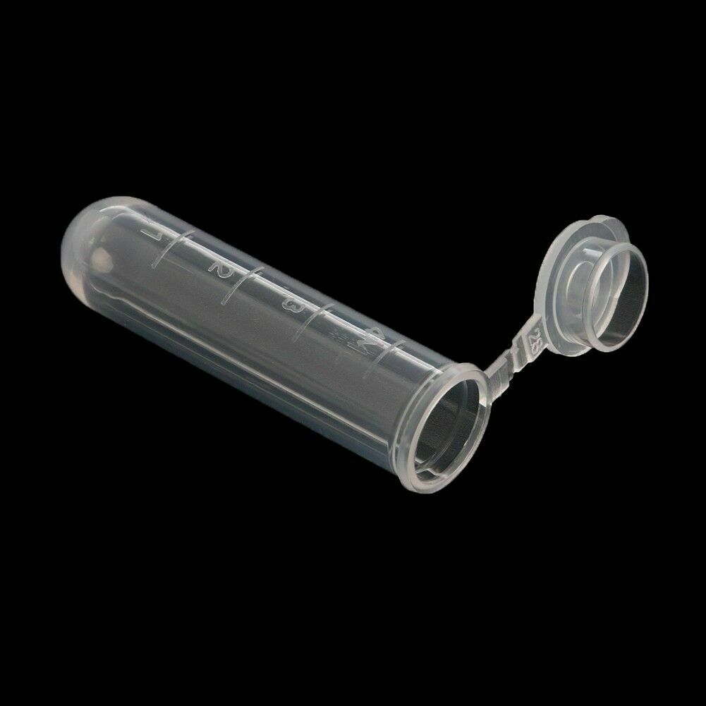 50Pcs 5ml Plastic Clear Centrifuge Tubes Cap Vials Sample Lab Container New