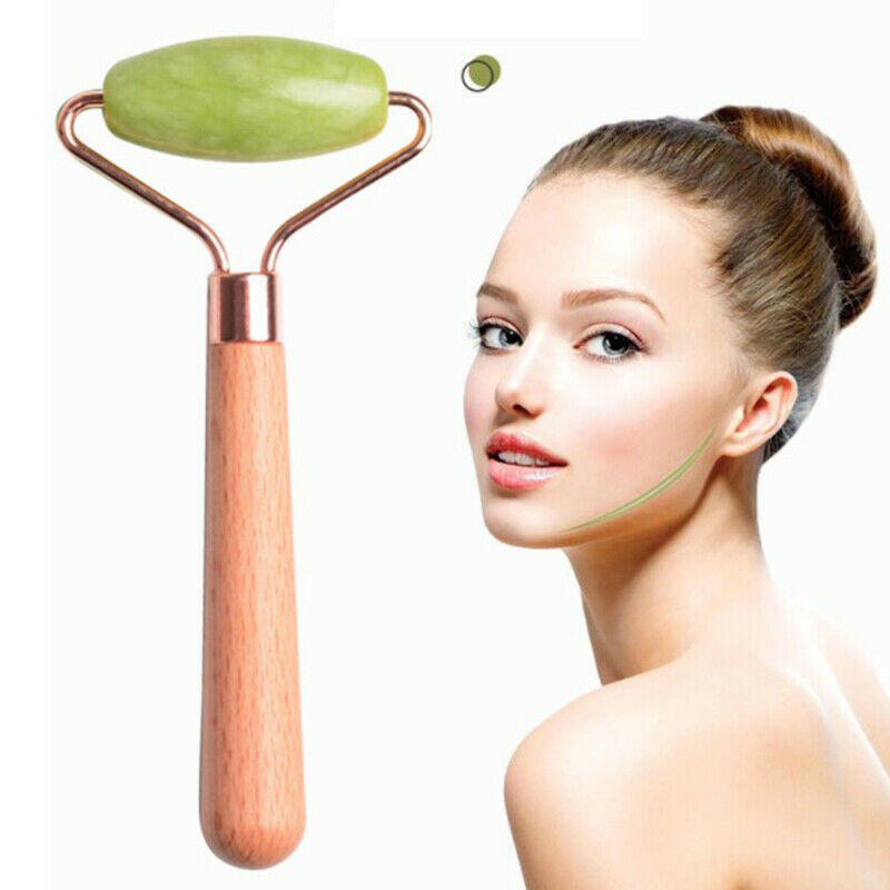 Facial Massage Roller Guasha Scraping Board Set Double Heads Jade Stone FaceFCA