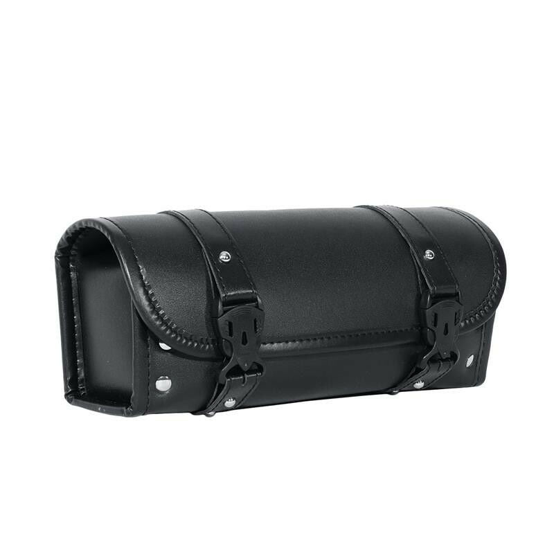 New PU Leather Motorcycle Tool Bag Luggage Handle Bar Round Barrel Storage Pouch