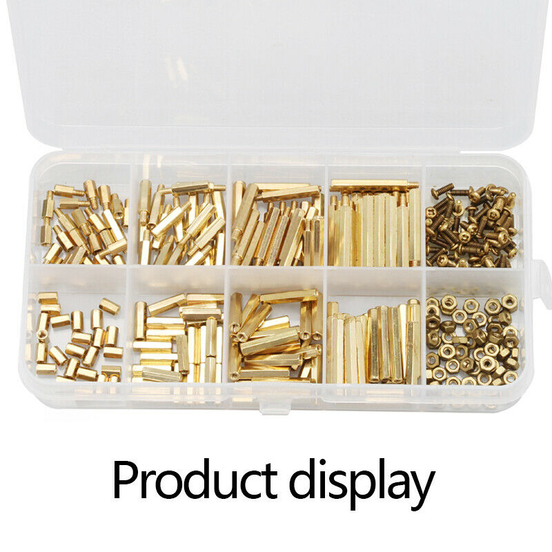 320PCS Hexagon Copper Column Copper Nail I Column Hollow Column Bolt M2 Nuts Box