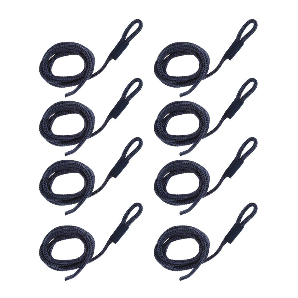 8 Lines Of Double Braided Nylon Shock Absorbers For Mooring Marine Boats (Dark