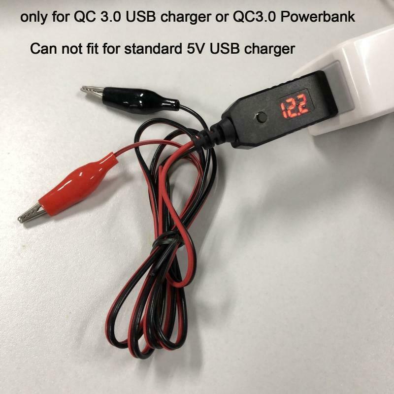 QC3.0 USB to 5V to 12V AA 9V Battery Eliminator Replace 4-8pcs AA AAA Batteries