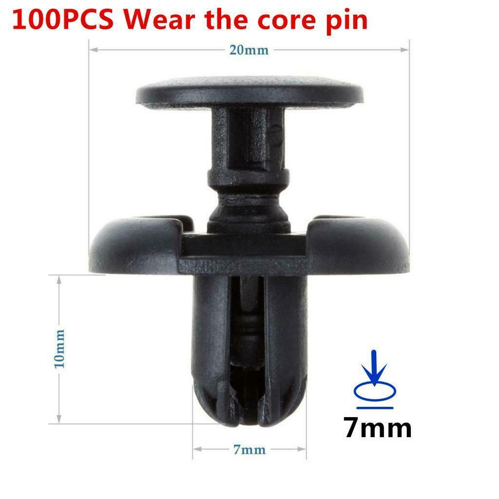 100pcs Nylon Push Pin Rivet Trim Clip Panel Interior Moulding Assortment