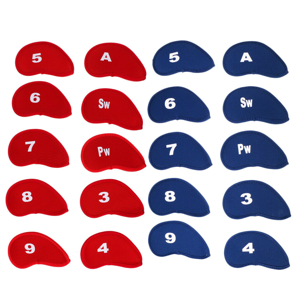 20 Pcs / Set Universal Neoprene Golf Club Protection Iron Head Cover Wedge Sock