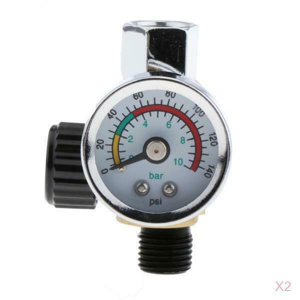 2pcs 1/4" Mini Digital Air Pressure Regulator Gauge Oil Water Separator Trap