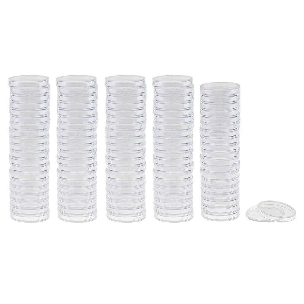 100Pcs Memorial Coin Storage Display Capsules Holders Case Storage 28mm