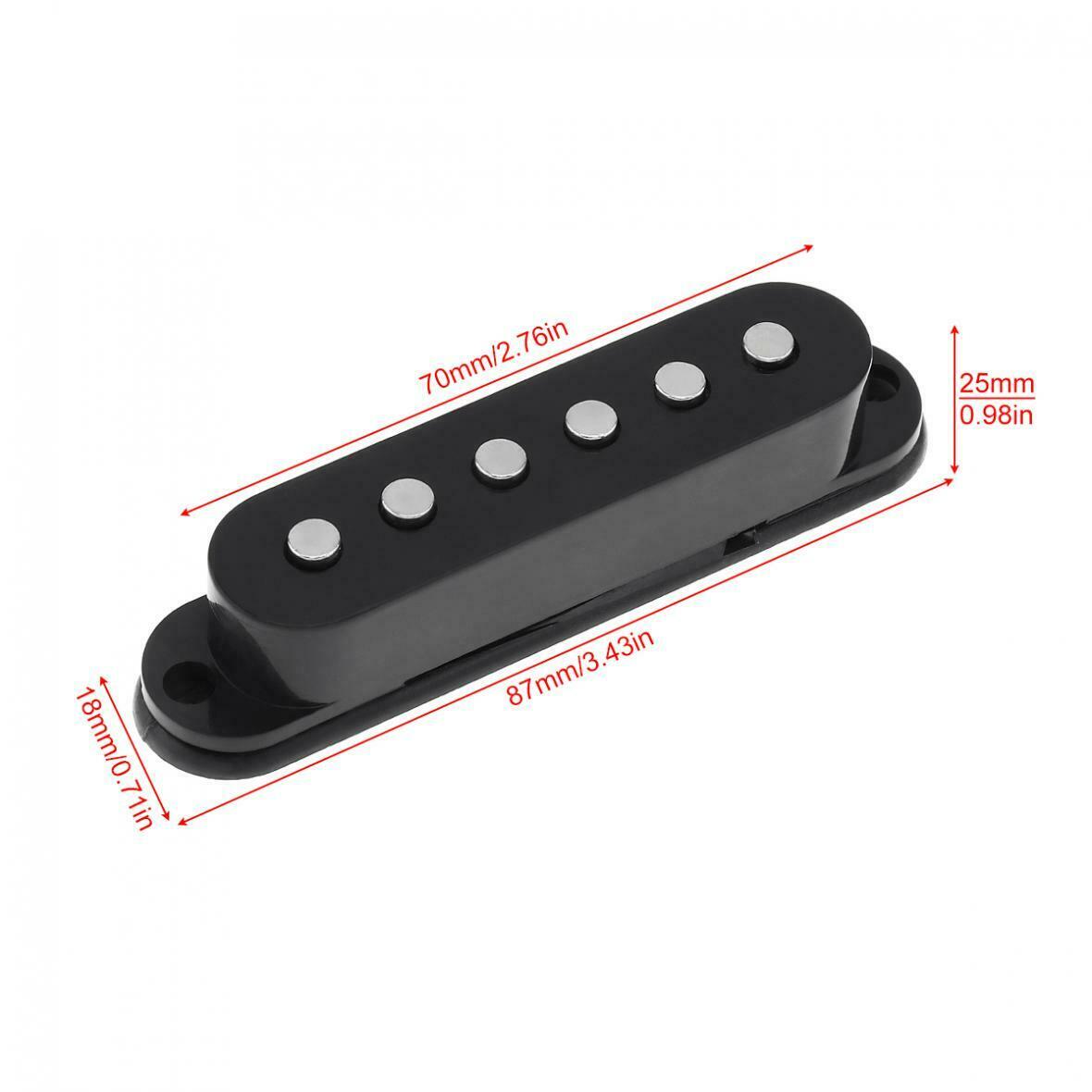 1x Black Single Coil Sound Pickup for 6 Strings Guitar Top Sound