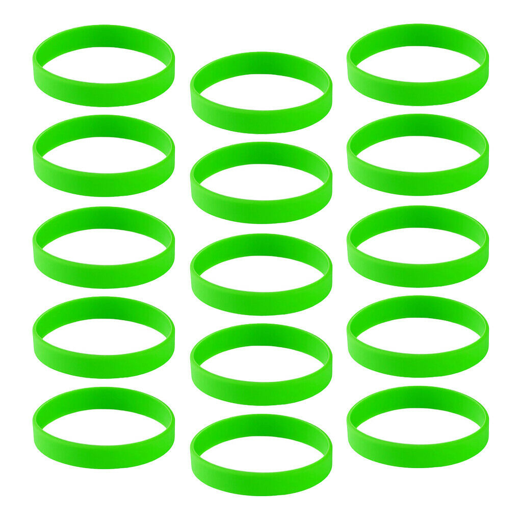 60x Silicone Wristbands Blank Sports Bracelet Elastic Bangle 4 Colors Gift