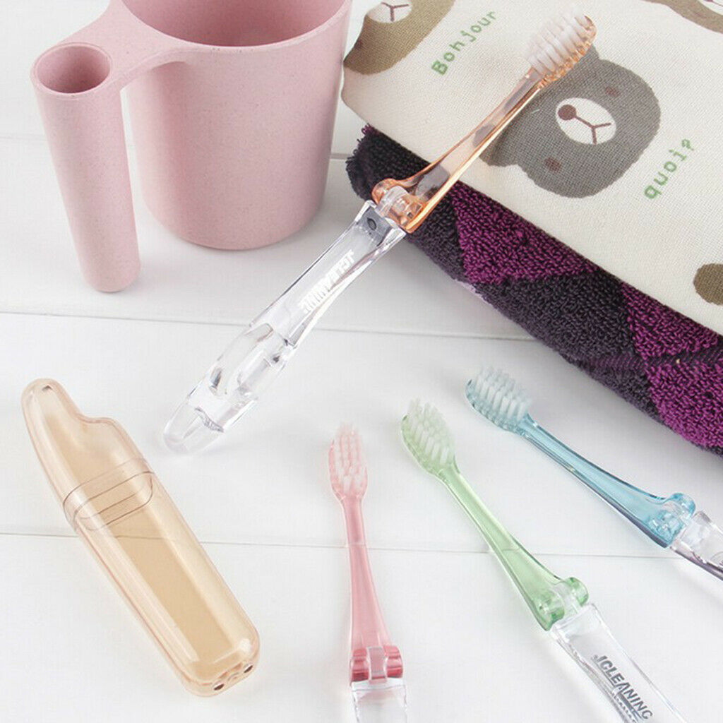 2pcs Folding Extra Soft Toothbrush Adults Kids Children Tooth Brush with Box