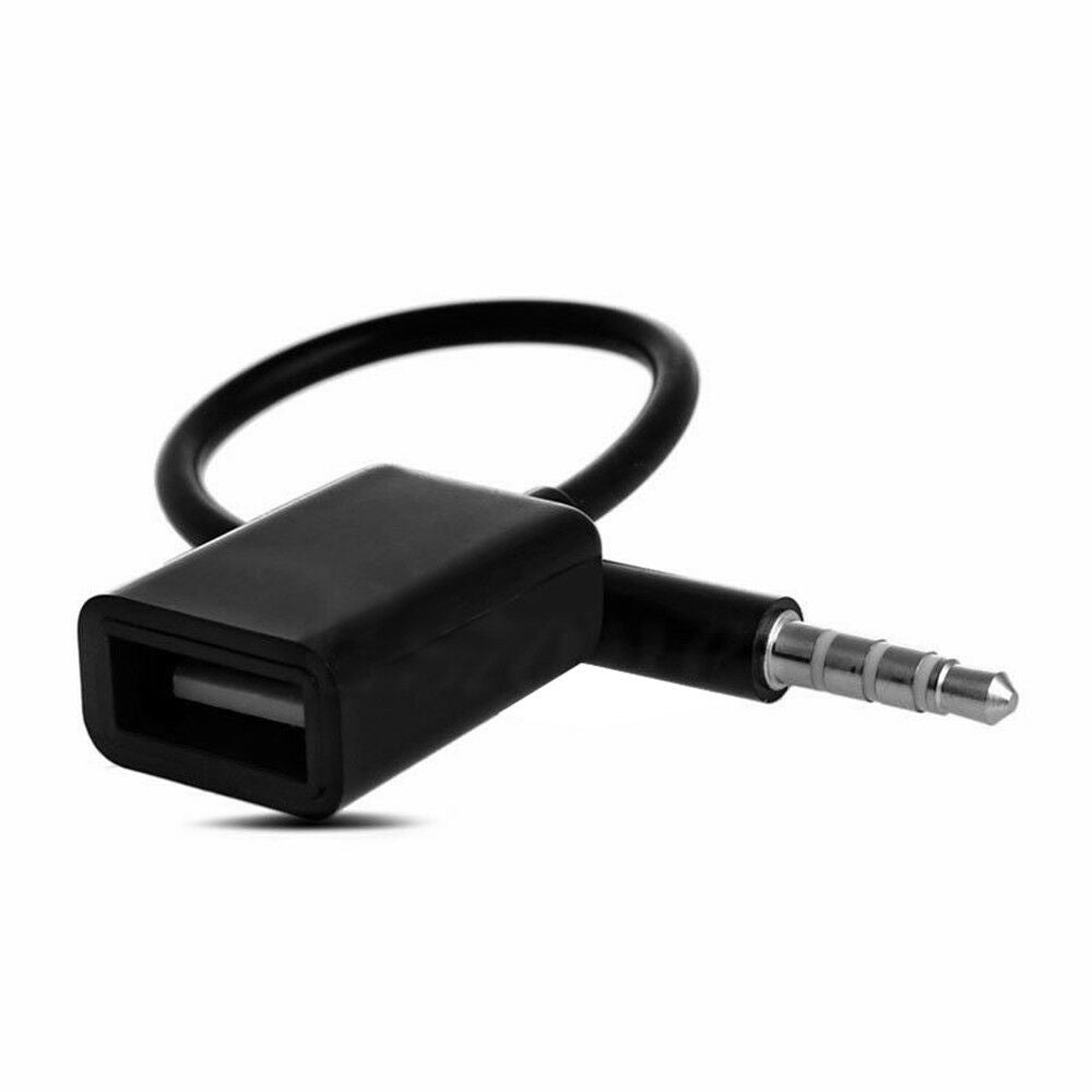 3.5mm Male AUX Audio Plug Jack To USB Female Converter Car Adapter Cable mp3 NEW