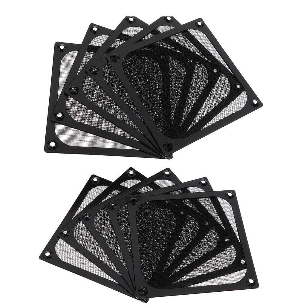 10pcs Aluminum Alloy Fan Filter Dust Guard Cover for PC Case Fan Black 120mm