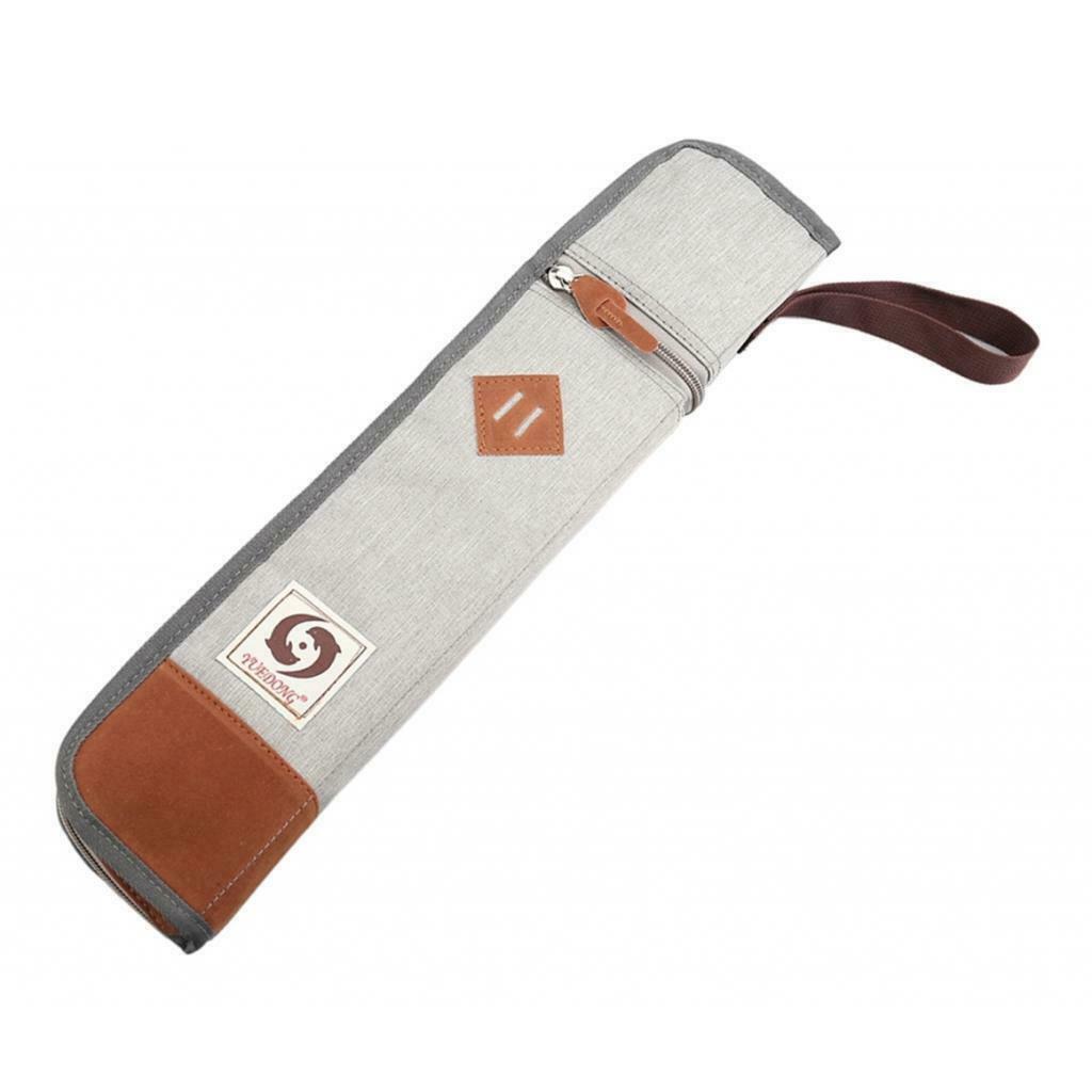 Cotton Padded Drumstick Bag - Soft Carrying Case for Sticks Mallets Gray