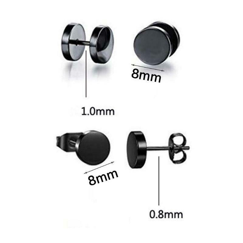 6 Pair/set Trend Men Women Stainless Steel Personality Punk  Earrings Unisex Ear