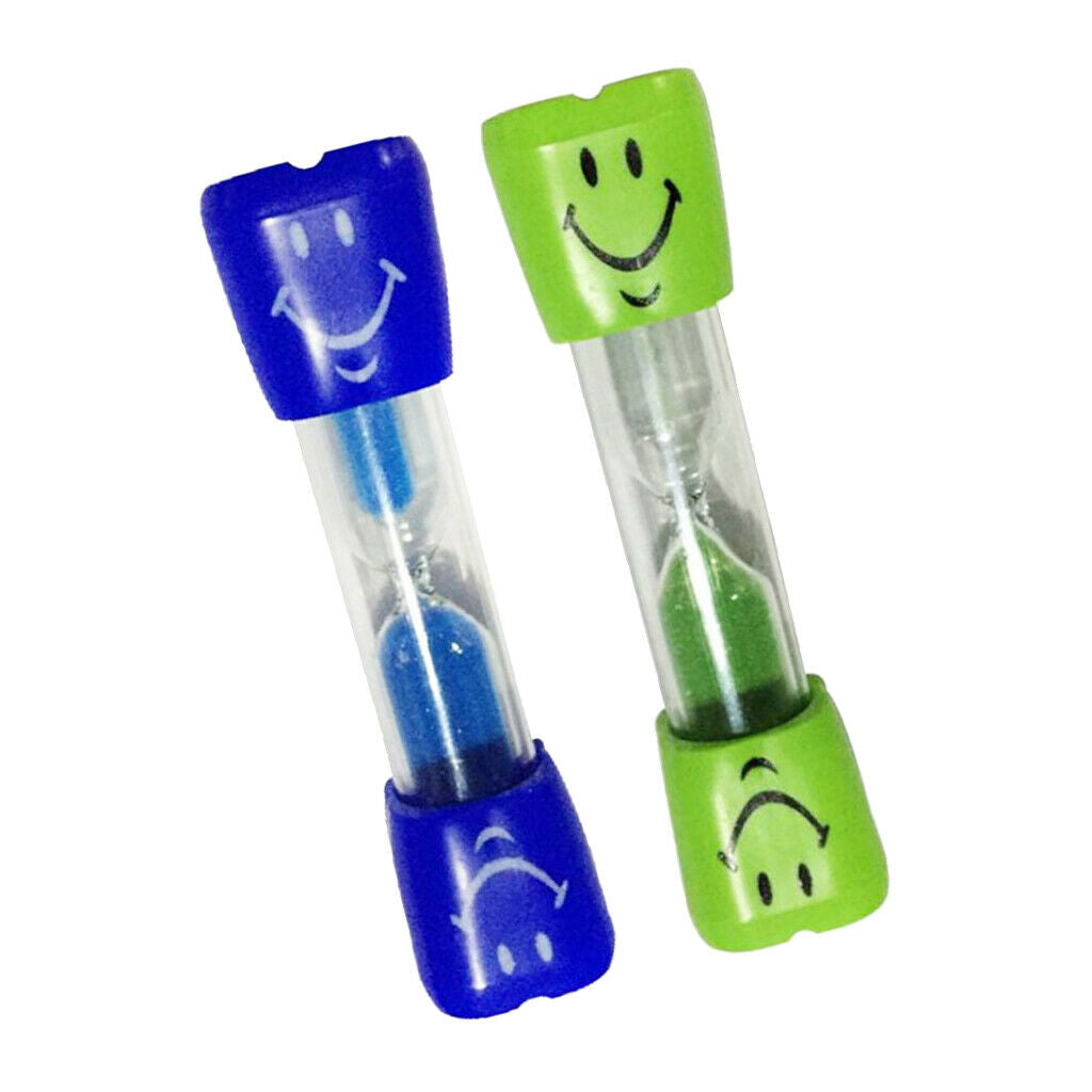 3 Minutes Hourglass Sand Clock Yoga Reading Blue+Green Smiling Face Pattern