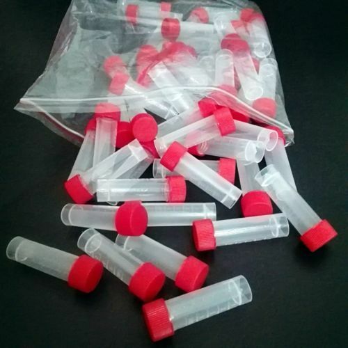 25pcs 1ml Plastic Vials Microcentrifuge Tubes Lab Screw Cap Tube