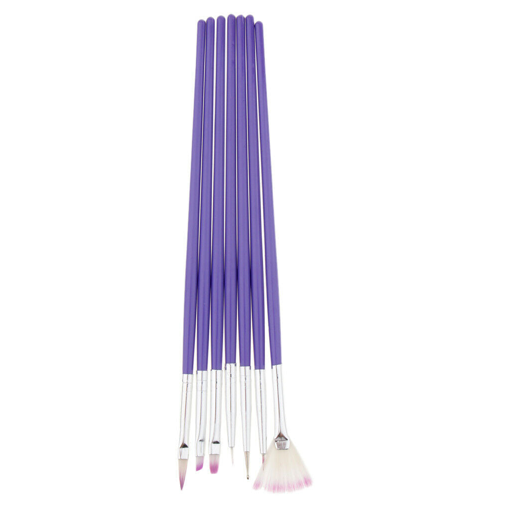 7PCS Nail Art Polish Painting Drawing Liner Brush Tips Tool Set UV Gel Brush