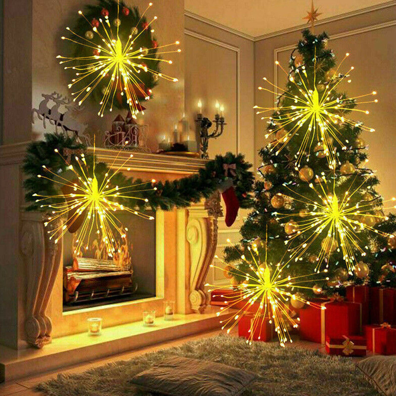 Firework LED Fairy String Light 8 Modes Remote Party Xmas Decor Hanging Light