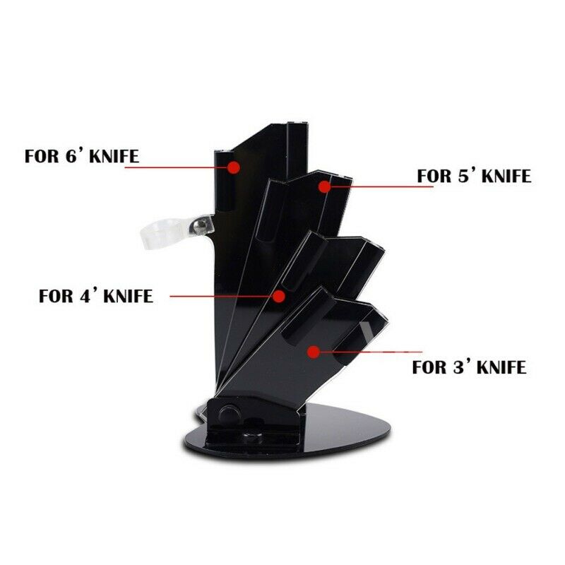 Unique Fan Shape K-nife Acrylic Holder Stand Rack Container Kitchen Organizer