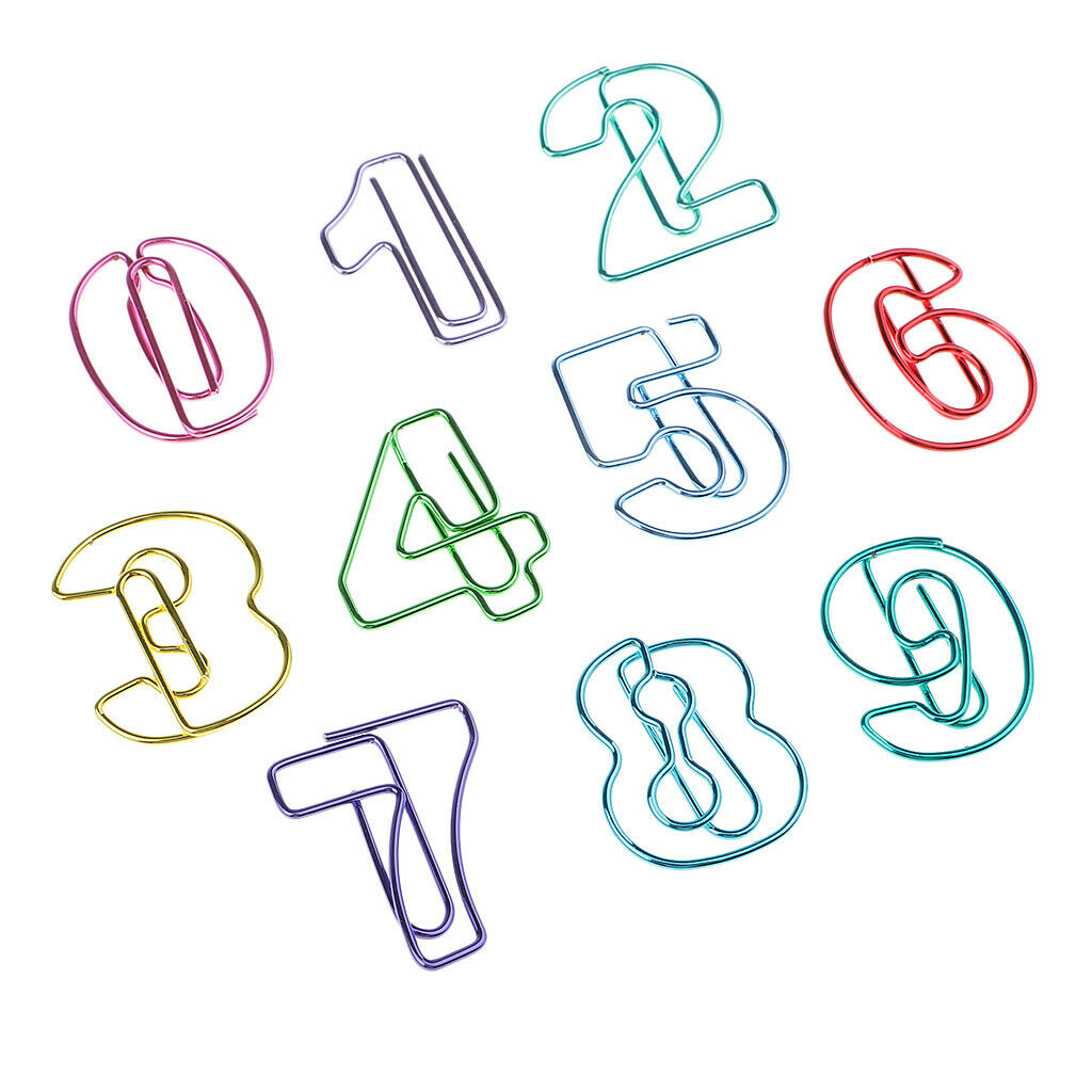 10x mixed metal 0 9 numbers envelope paper clips novelty bookmarks