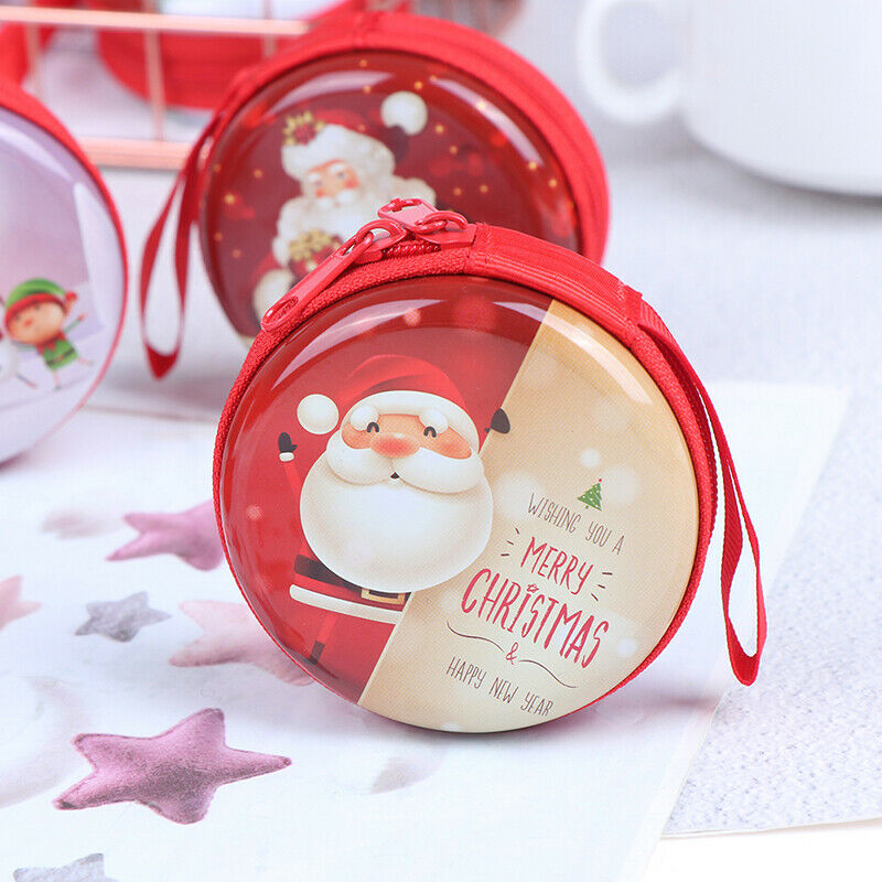 Xmas Christmas Candy Tin Box Candy Jar Iron Boxes Storage Coin Headphones .l8