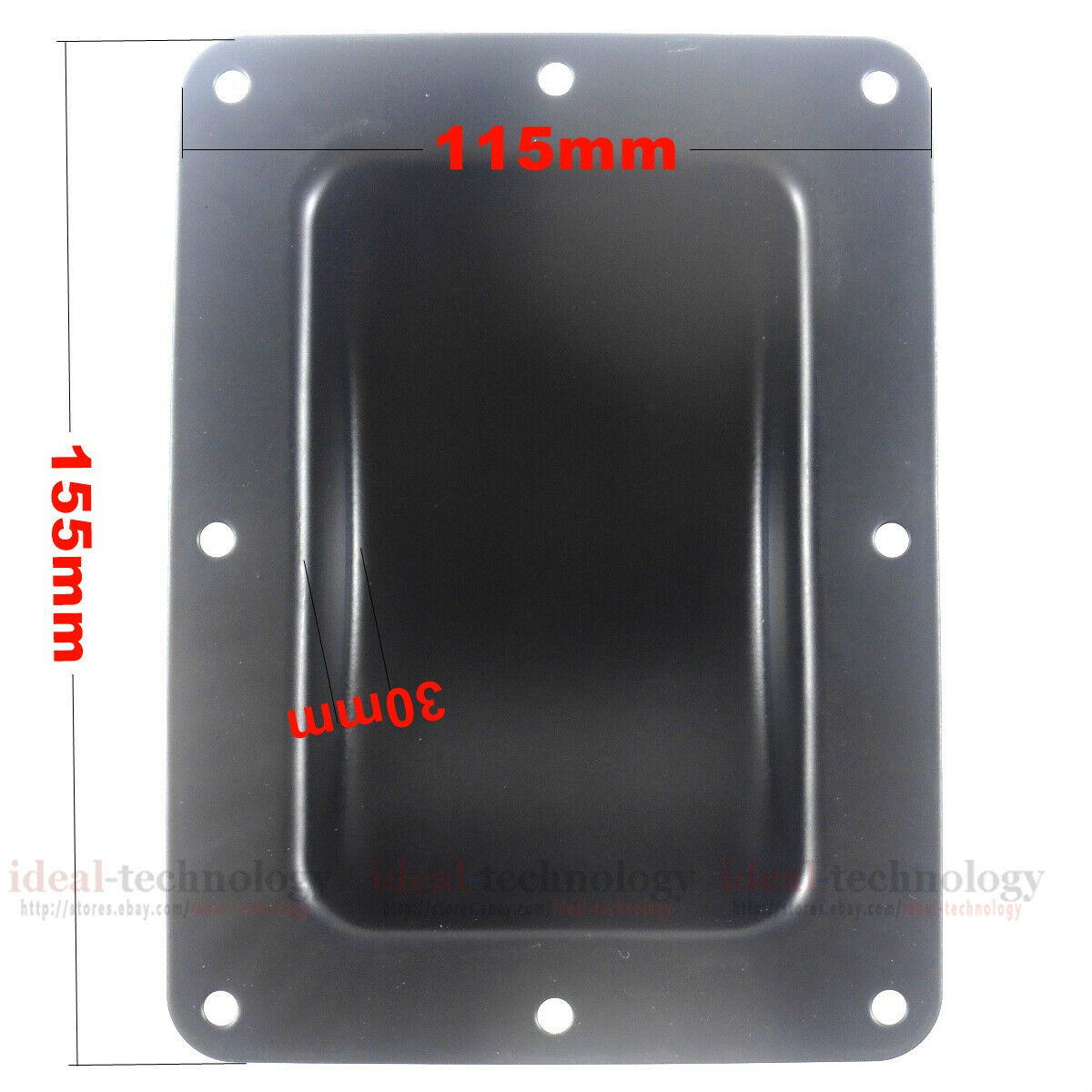 4 Pcs Recessed Black Castor Dish 6" x 4" to Fit 3" or 4" Wheels For ATA Cases