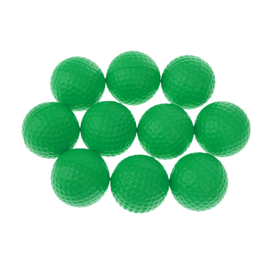 10pcs PU Foam Sponge Golf Training Soft Balls Golf Practice Balls - Green