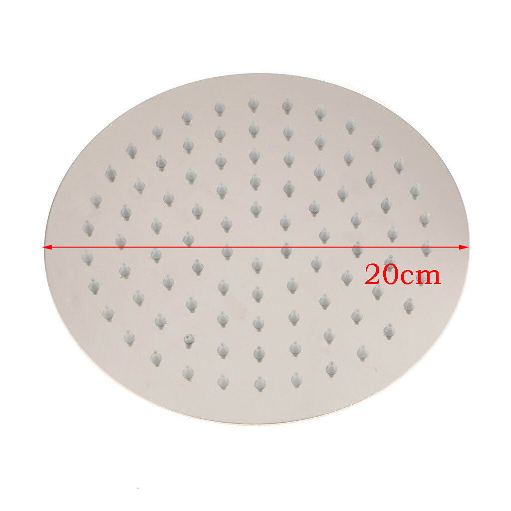 Rain Shower Head High Pressure Shower Sprinker Sprayer Head 20cm Round