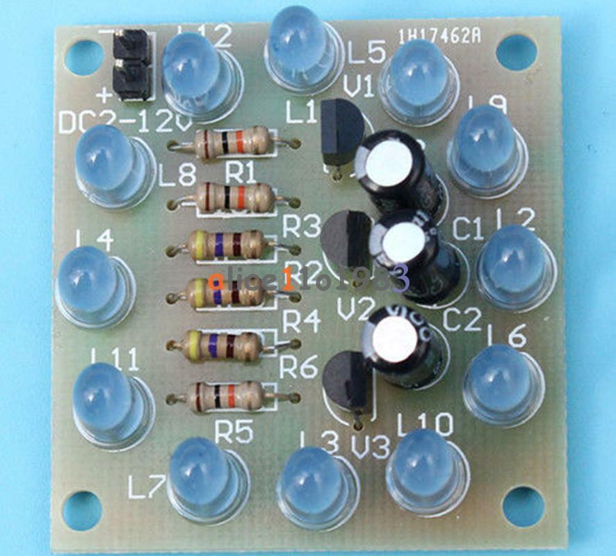 Circular Lamp Suite 12PCS LED Blue DIY Kit Perfect Electronic Production DIY