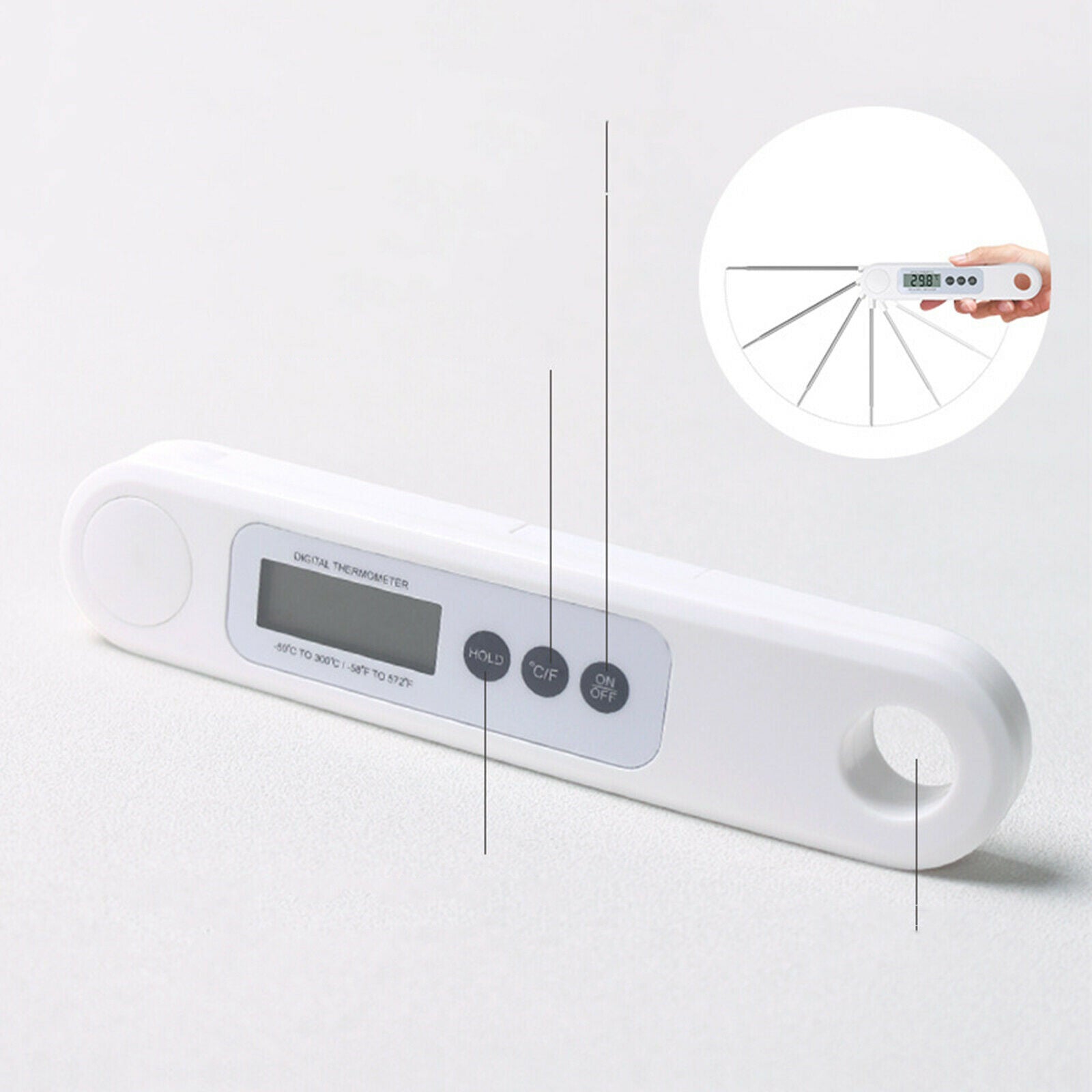 Cooking Digital Thermometer Folding Probe Waterproof BBQ Turkey Gadget