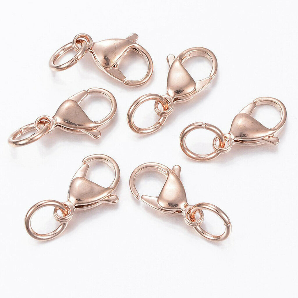 10x Stainless Steel Lobster Clasps Keychain Snap Hook for Jewelry Making
