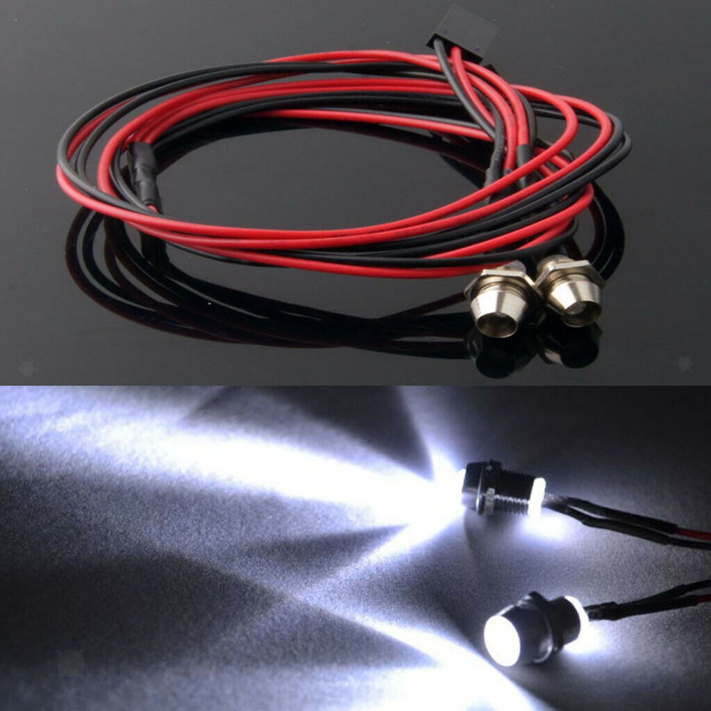 Lovoski 5mm RC LED Lamp White Light for 1/5 1/8 1/10 1/12 1/16 Car Parts