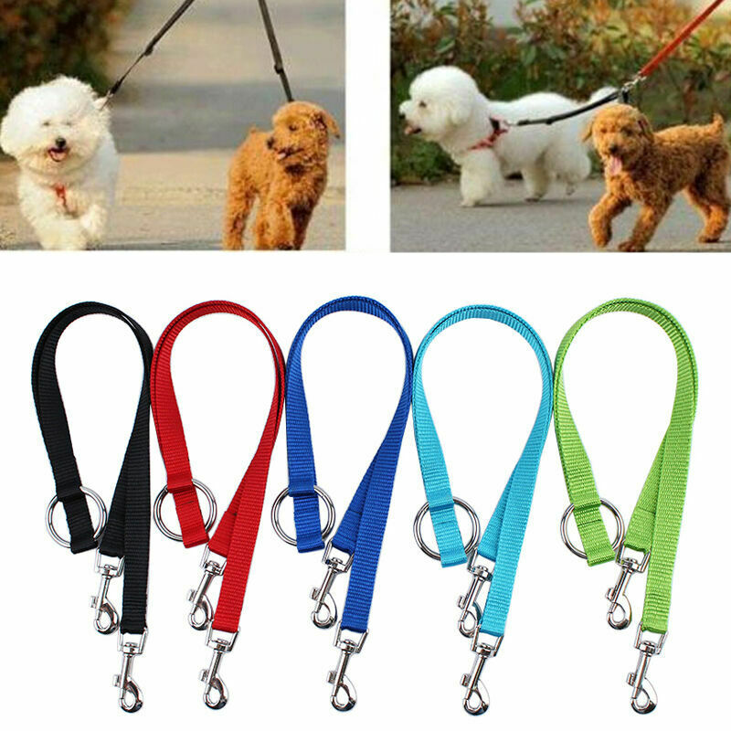 Double Ended Dog Lead For 2 Dogs 2 Way Coupler Leash Reflect T1Y5 Walking J6H3