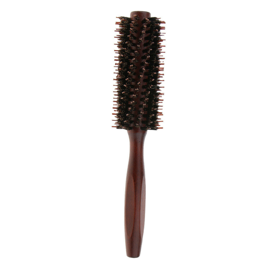 Wooden Handle Fiber Round Hair Care Brush Hair Against Hair Loss Twilled