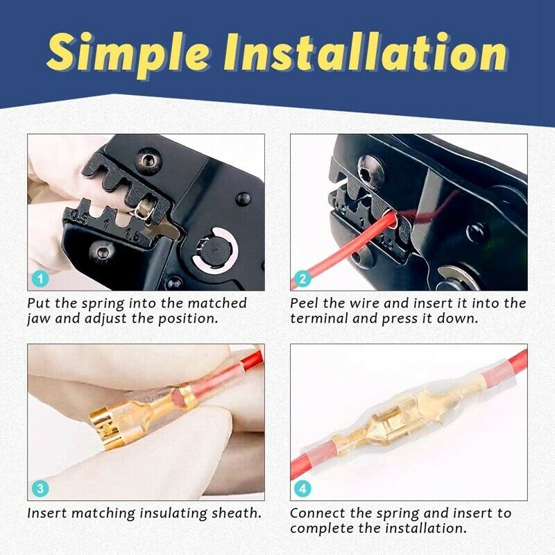 720 Pieces of 2.8 / 4.8 / 6.3mm Male and Female  Crimping Terminal Blocks withR2