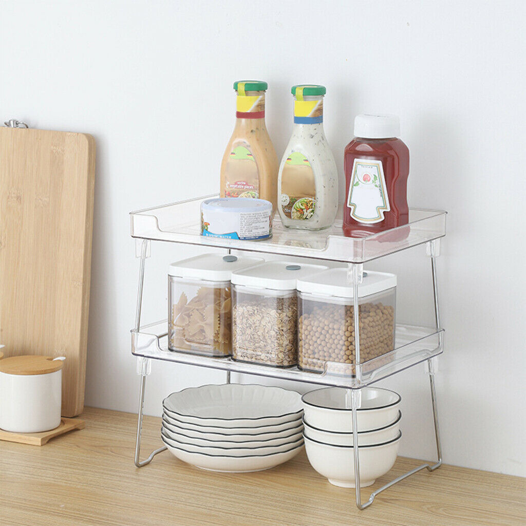 2x Cabinet Organizer Storage Rack for Cupboard Office Desktop Sundries Stand