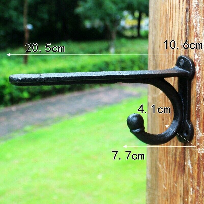 Cast Iron Hanging Wall Mounted Basket Bracket Plant Pot Hook Craft Adorn Garden