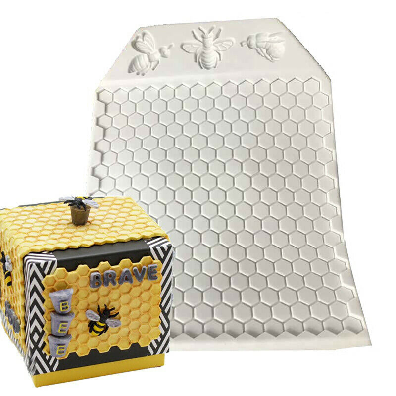 Bees Honeycomb Mold Textured Silicone Fondant Decorating Chocolate Cake MoulBDA