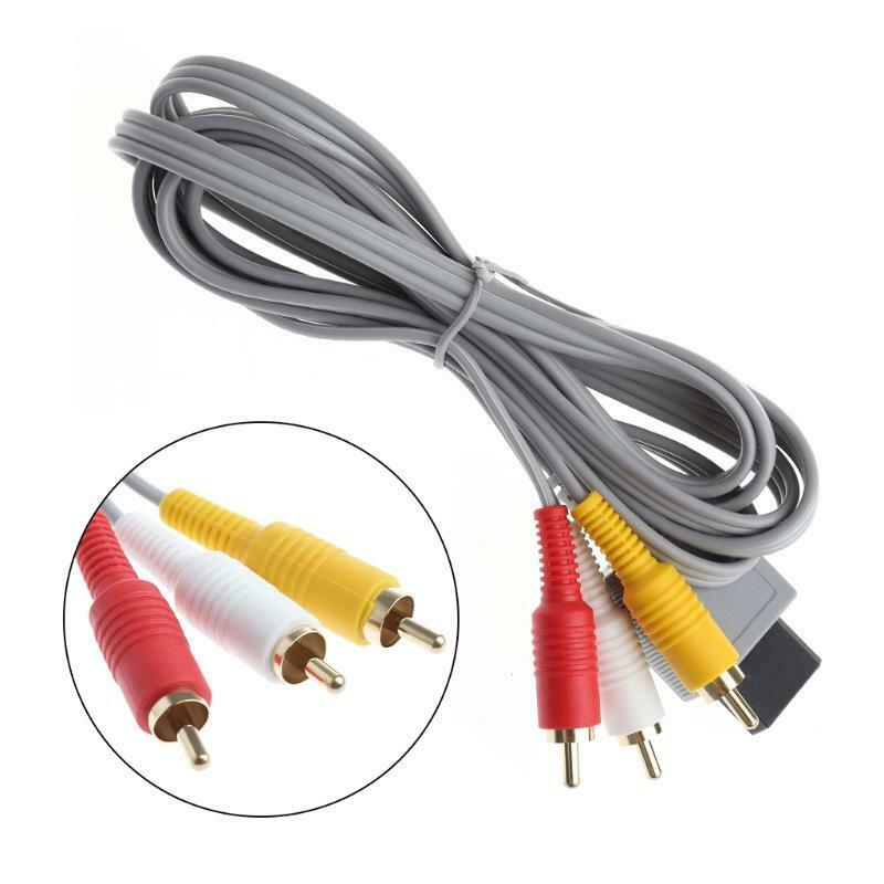 Audio Video AV Stereo 3 RCA Composite Cable 1.8M For Wii Game Console