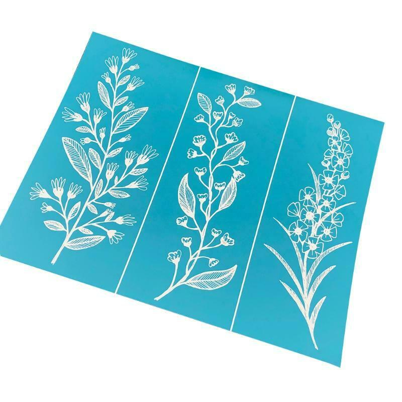 Leaf Flower Self-Adhesive Silk Screen Printing Stencil Painting T-Shirt Textile
