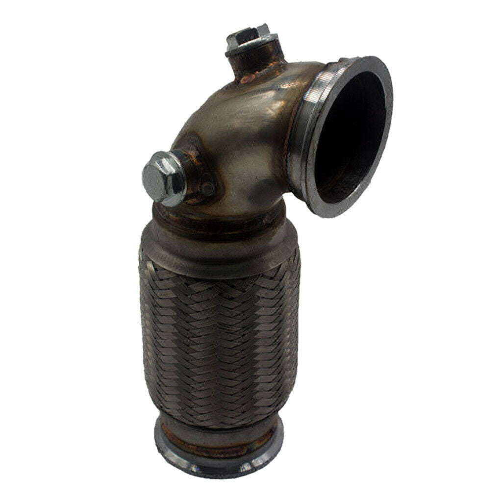 3" V-Band Downpipe Low Profile 90° w/ Flex Bellows Down-pipe For Car Truck, New