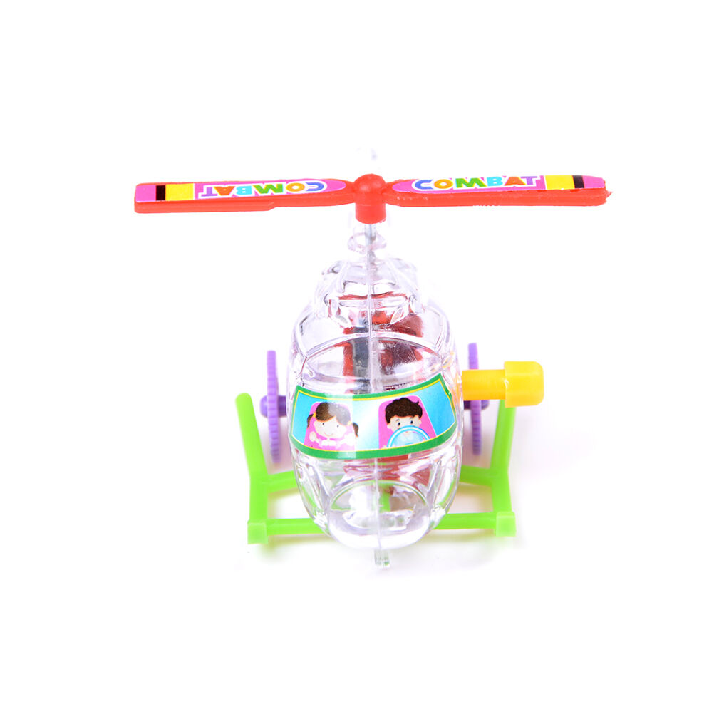1x Mini Clockwork Transparent Aircraft Somersault Running Wind Up To.l8