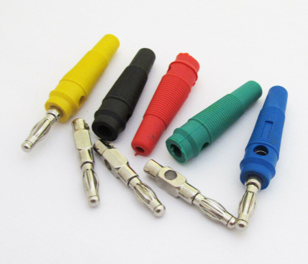20pcs 5 Colors Nickel Plated 4mm Banana Plug Male 55mm SL2025