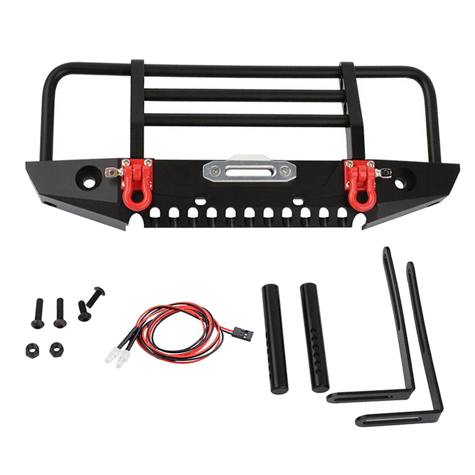1: 10 RC Car Metal Anticollision Front Bumper for SCX10II 90046 Parts Black