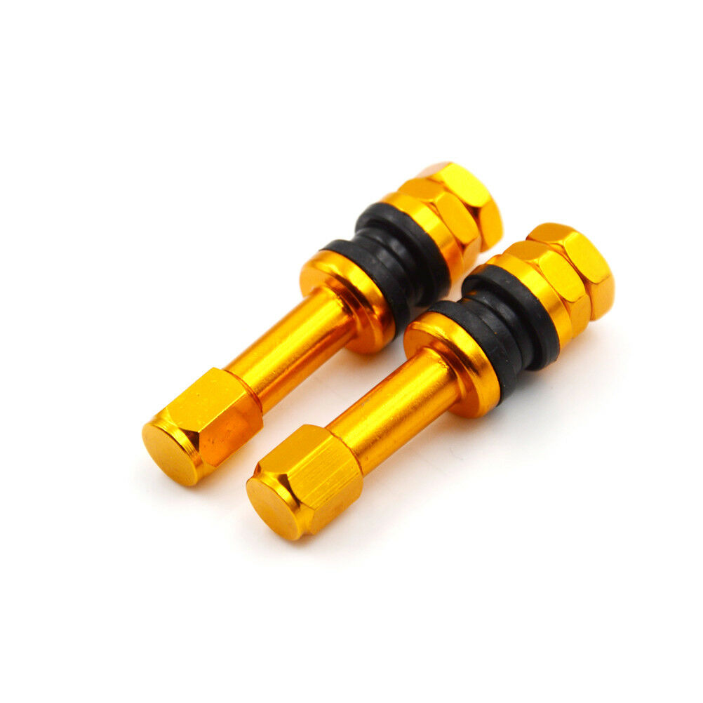 4pcs TR48E Bolt-in Auto Car Tubeless Wheel Tire Valve Stems Dust Caps Gol.l8