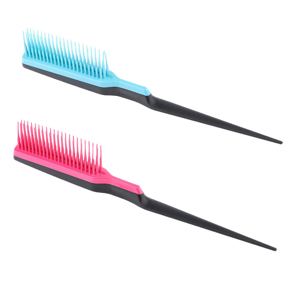 2 Pieces Salon Barber Rat Tail Hairdressing Teasing Brush No Frizz Brush