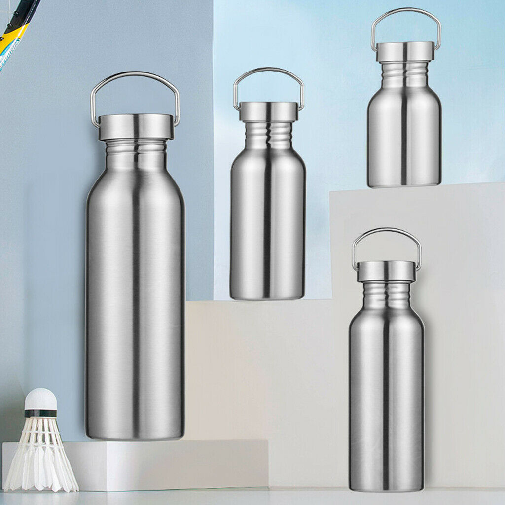 3x Stainless Steel Water Bottle for Sports Travel Insulated Bamboo Lid 600ML